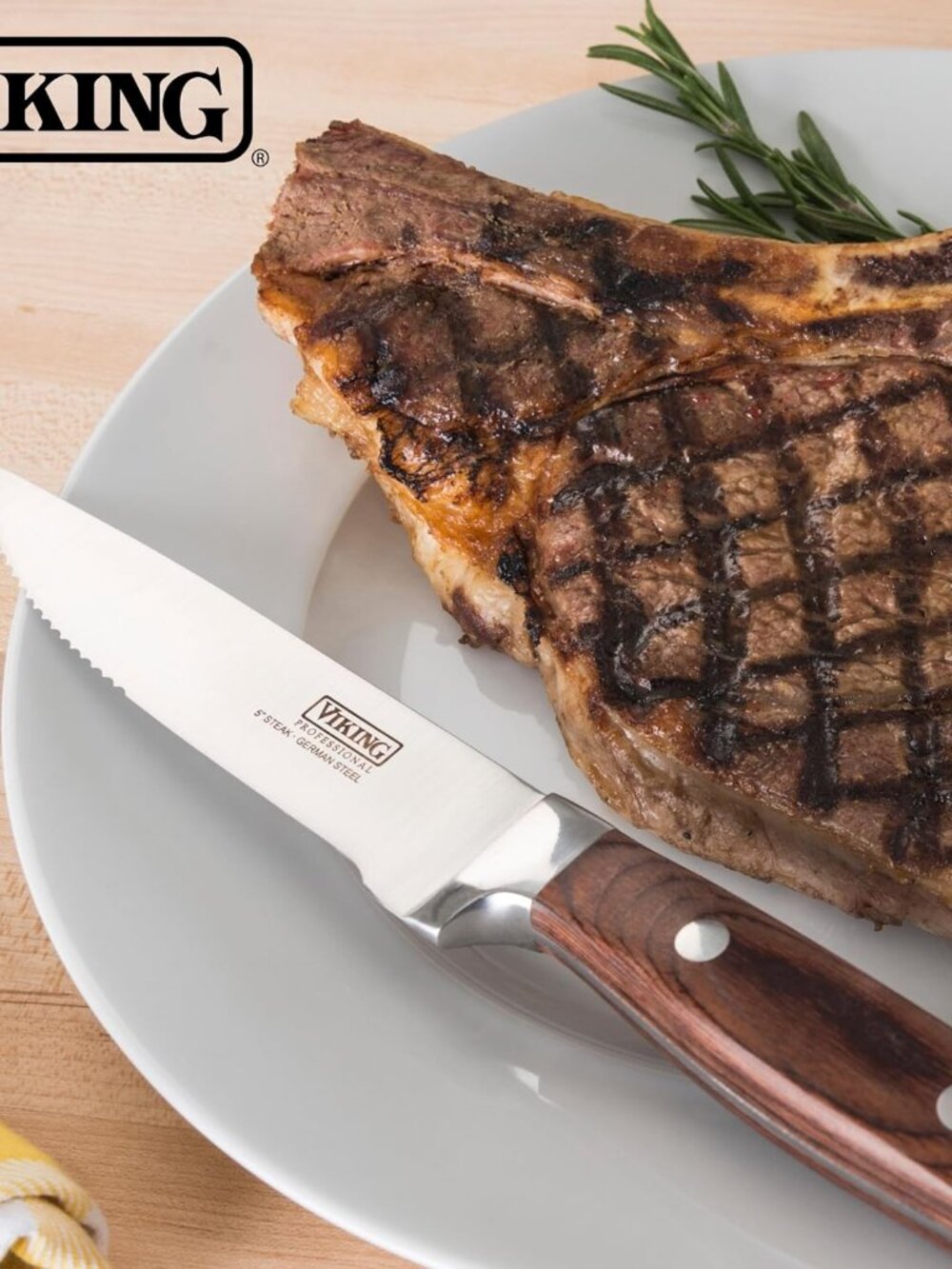 NEW Box Viking Steak Knife Set, 6-Piece German Stainless Steel Knives with Pakka